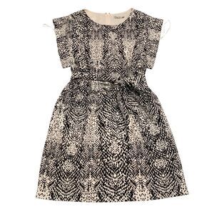 Eliza J Sz 8 flutter sleeves sheath dress animal print w/ belt lined pockets
